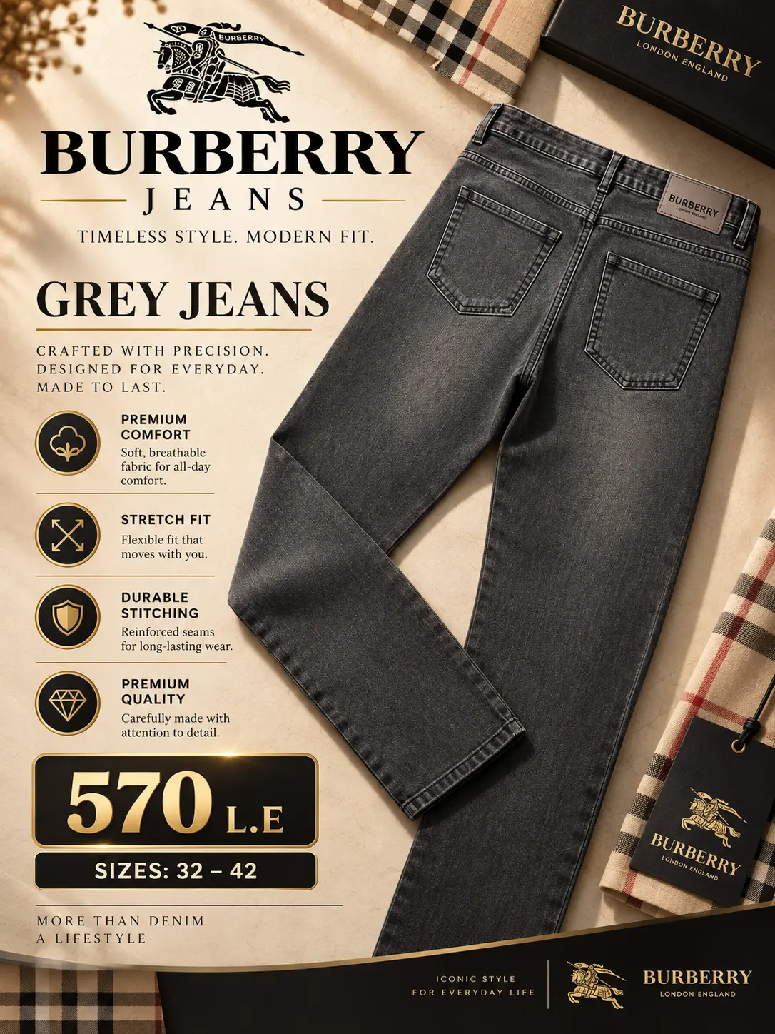 Burberry grey jeans