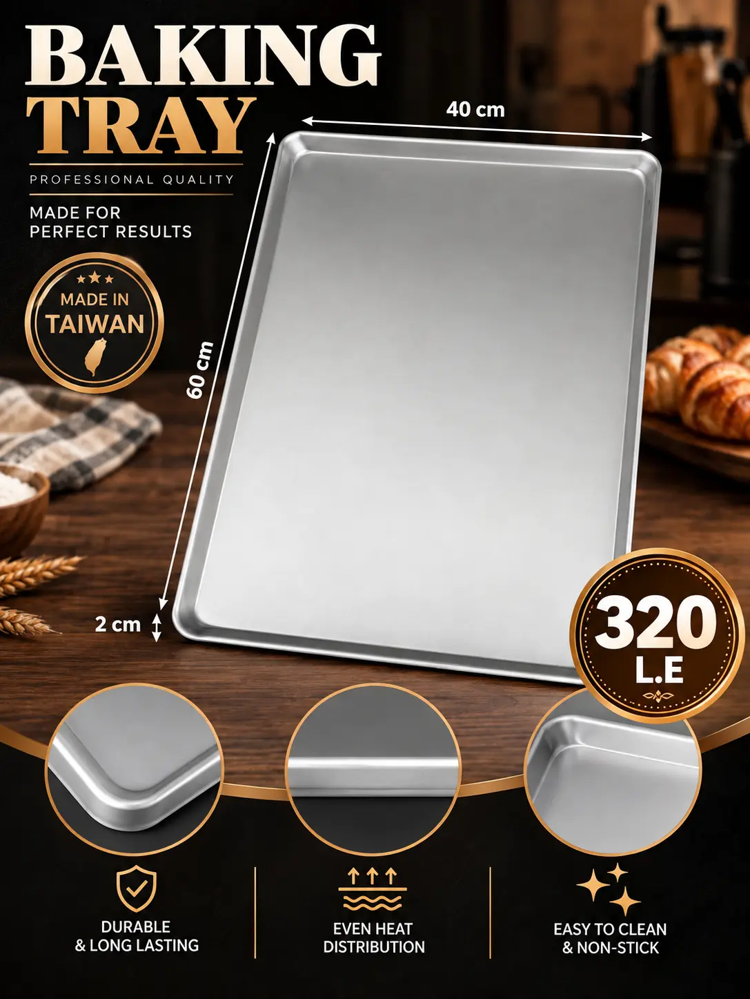 Metal baking tray