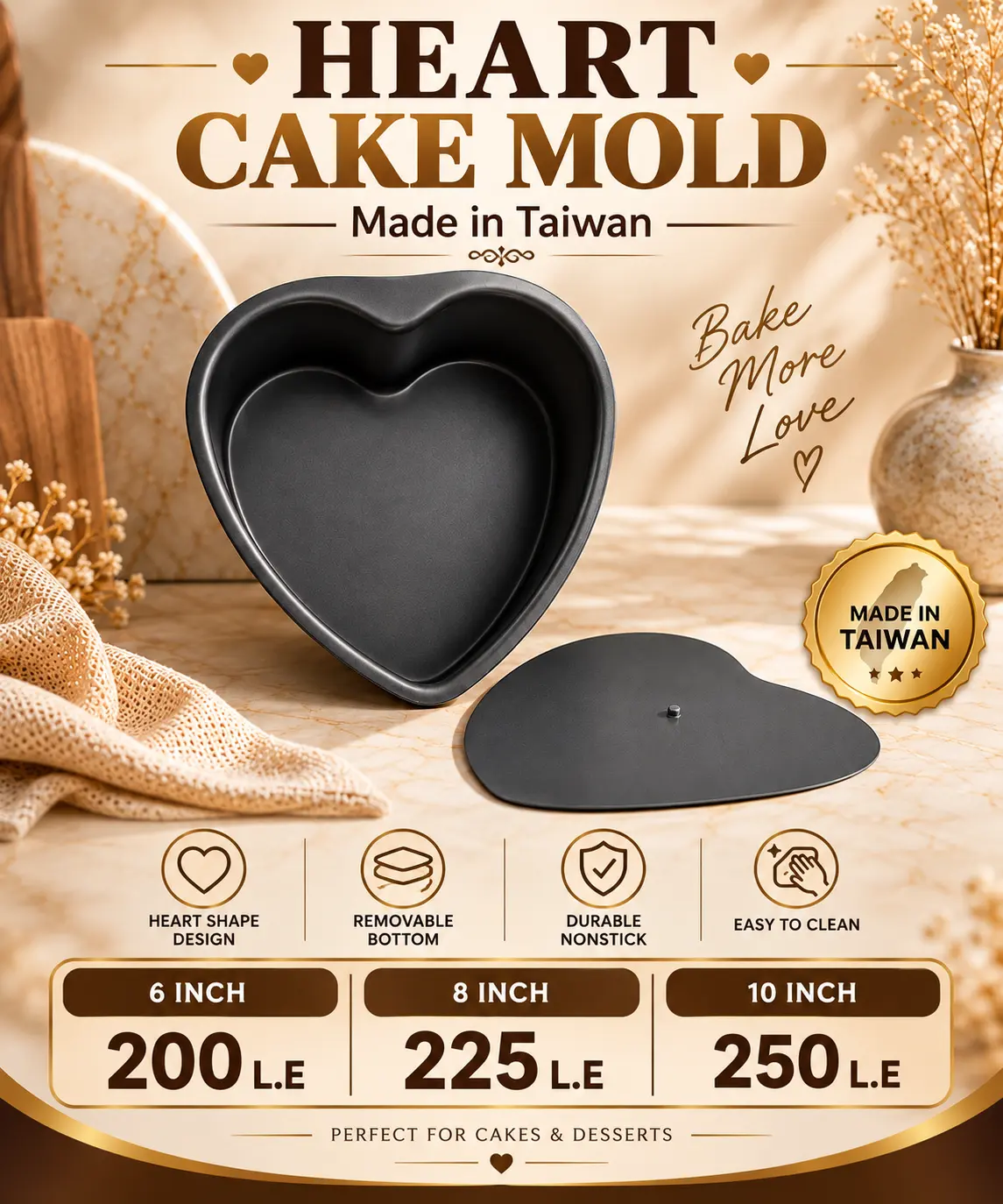 Heart cake mold