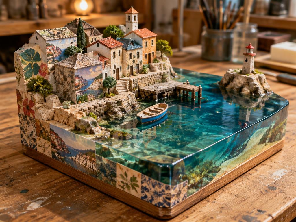 Mixed-media resin art & model design